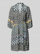 Linnen jurk in A-lijn met all-over motief