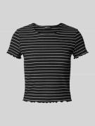 Slim fit T-shirt met viscose, model 'EMMA'