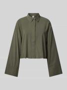 Relaxed fit overhemdblouse van viscosemix, model 'LARIS'
