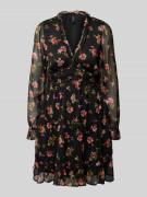 Getailleerde mini-jurk volants, model 'SMILLA'