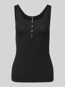 Slim fit tanktop van katoenmix, model 'KITTE'