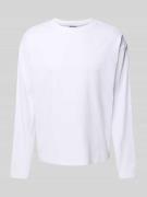 Shirt met lange mouwen en geribde ronde hals
