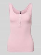 Slim fit tanktop van katoenmix, model 'KITTE'