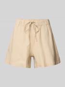Loose fit korte broek van een mix van viscose en linnen, model 'CARO'