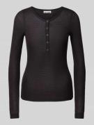 Shirt met lange mouwen in semi-transparant design