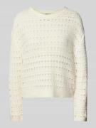 Relaxed fit gebreide pullover met extra brede schouders