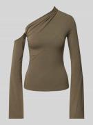Shirt met lange mouwen en one shoulder-band, model 'Ira'