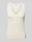 Slim fit tanktop van katoenmix