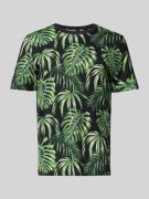 T-shirt in all-over look met ronde hals