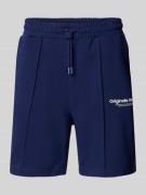 Sweatshorts met labeldetail, model 'KANE'