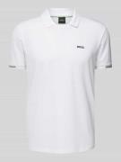 Slim fit poloshirt met labelopschrift, model 'Palle Mesh'