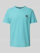 T-shirt met structuurmotief en ronde hals
