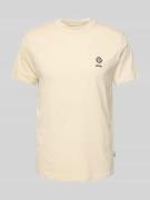 T-shirt met motief- en statementstitching, model 'JANUS'