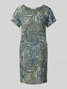 Knielange kokerjurk met ronde hals