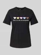 Regular fit T-shirt van puur katoen, model 'MARIA'