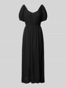 Midi-jurk van viscose met V-hals, model 'MARRAKECH'