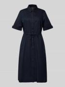 Midi-jurk met strikceintuur