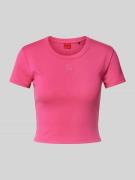 Kort T-shirt met labelstitching