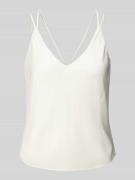 Top met afgeronde V-hals