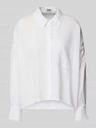 Relaxed fit linnen blouse met borstzak, model 'NAMIDA'