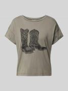 T-shirt met labelprint, model 'BOHDI'