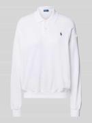 Sweatshirt met polokraag en labelstitching