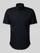 Slim fit zakelijk overhemd in design met korte mouwen