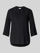 Regular fit blousetop van mix van linnen en viscose