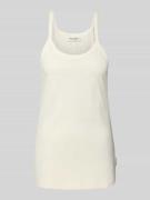 Slim fit top met bandjes van een mix van katoen en hennep