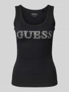 Tanktop met logo en siersteentjes