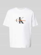 T-shirt met labelprint en ronde hals