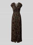 Maxi-jurk van viscose met V-hals
