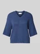 Gebreide pullover met V-hals, model 'Hannalie'