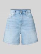 Mom fit korte jeans in 5-pocketmodel met labeldetail
