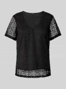 Regular fit T-shirt met etskanteffect model 'MAYA'
