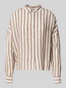 Regular fit overhemdblouse van linnen met extra brede schouders