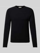 Gebreide pullover met labelpatch, model 'HILL'