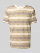 T-shirt met geribde ronde hals, model 'JELANI'