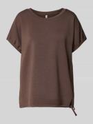 Sweatshirt met geribde ronde hals, model 'BANU'