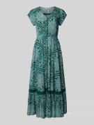 Maxi-jurk van viscose met knoopsluiting