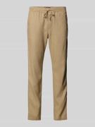 Loose fit stoffen broek van linnenmix, model 'HARLEM'