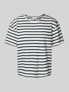 Relaxed fit T-shirt van een mix van linnen en katoen