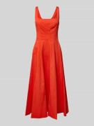 Midi-jurk met vierkante hals, model 'WELLS'