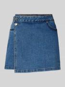 Regular fit jeansskort in wikkellook
