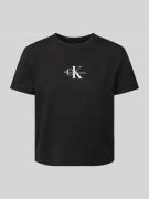 T-shirt met labelstitching en ronde hals