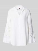 Relaxed fit overhemdblouse van een mix van linnen en viscose