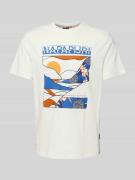 T-shirt met label- en motiefprint, model 'VALDOR'