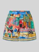 Korte broek van een mix van viscose en linnen, model 'Millie'