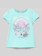 Uitlopend T-shirt met een glitterprint