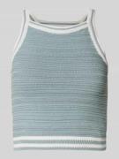 Korte tricottop met ronde hals